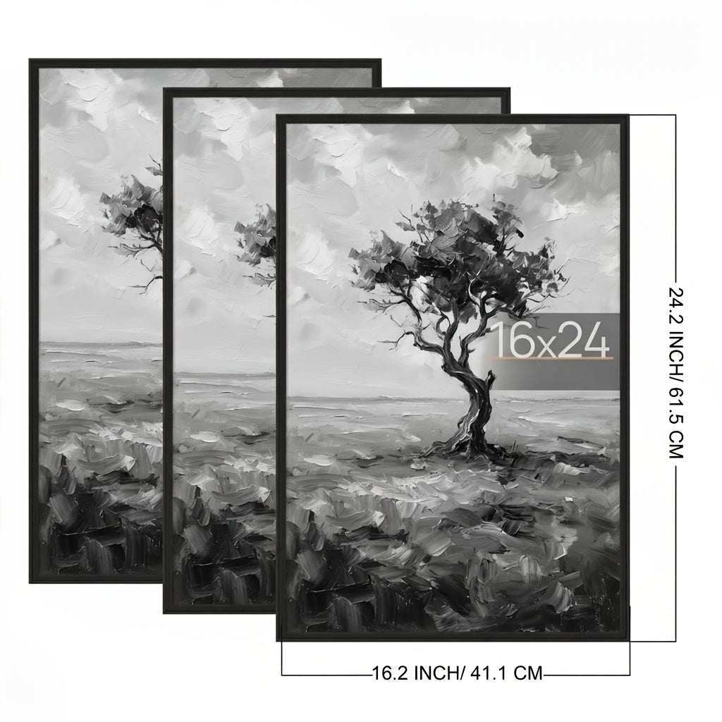 3 Pack 16x24 Picture Frame Black Scratch-Proof Poster Frames, Slide-In Strip Assembly, Horizontal Vertical Wall Mount for Photo Gallery Home Office Art Display