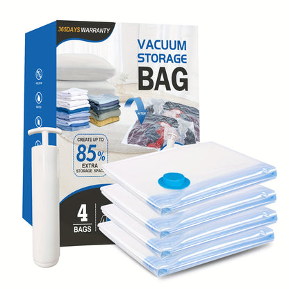 Vacuum Storage Bags for Clothes – Jumbo Space Saver Bags for Comforters Blankets Pillows Bedding, Extra Thick Travel Compression Bags with Hand Pump, 4 8 10 12 20 30 Pack