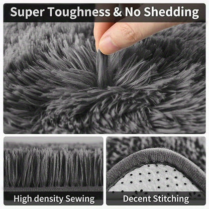 6x9 Fluffy Area Rug for Living Room – Large Shaggy Soft Carpet for Bedroom Dorm Room Decor, Thick Fuzzy Non-Slip Indoor Floor Rug in Tie-Dye Gray Black Coffee, Aesthetic Home Decor Christmas Gift