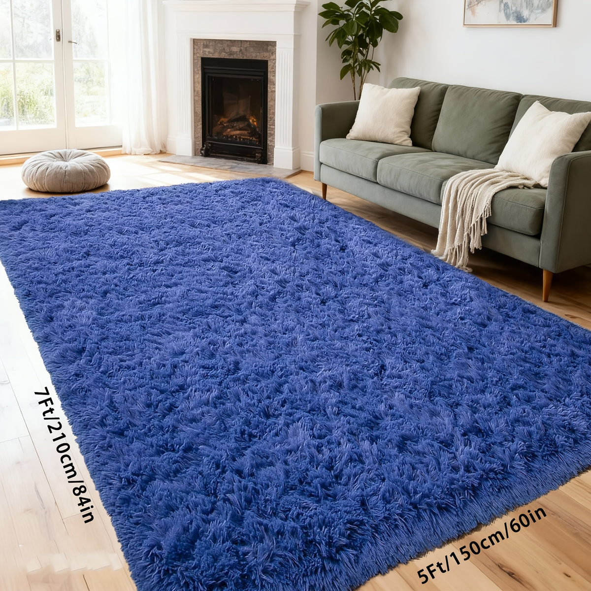 Machine Washable Shag Rug Super Soft Thick Plush Non-Slip Fluffy Carpet for Bedroom Living Room Study Dorm - 3x5 5x7 6x9 8x10 Ft - White Pink Gray Blue Green Black Home Decor Christmas Gift