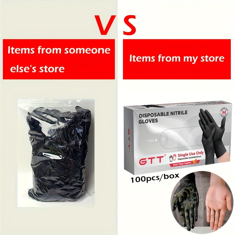 Black Nitrile Disposable Gloves 200 Count – 6 Mil Heavy Duty, Latex-Free, Powder-Free, Chemical Resistant, Flexible Form-Fitting Gloves for Cleaning, Cooking, Automotive & Maintenance, Sizes S-XL