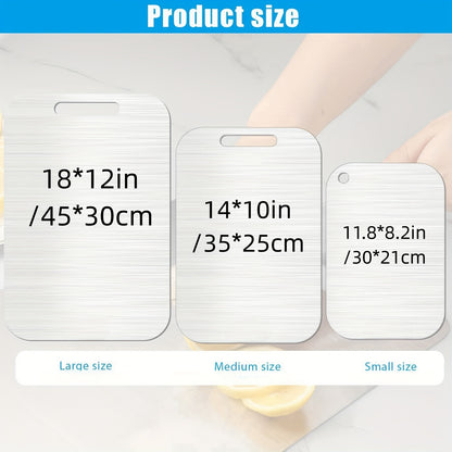 Titanium Cutting Board Set 3-Pack – 100% Pure Titanium Kitchen Cutting Boards Large Medium Small Double Sided Crack-Resistant Metal Chopping Board Odor-Free Non-Porous Easy Clean for Home Chef