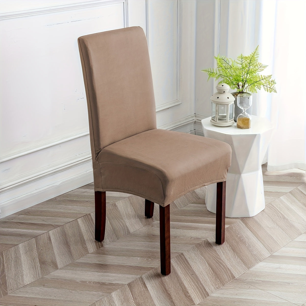 Dining Chair Covers Set of 4 6 Stretch Jacquard Slipcovers, Elastic Chair Cover for Dining Room Kitchen Wedding Office Living Room, Washable Furniture Protector in 9 Colors