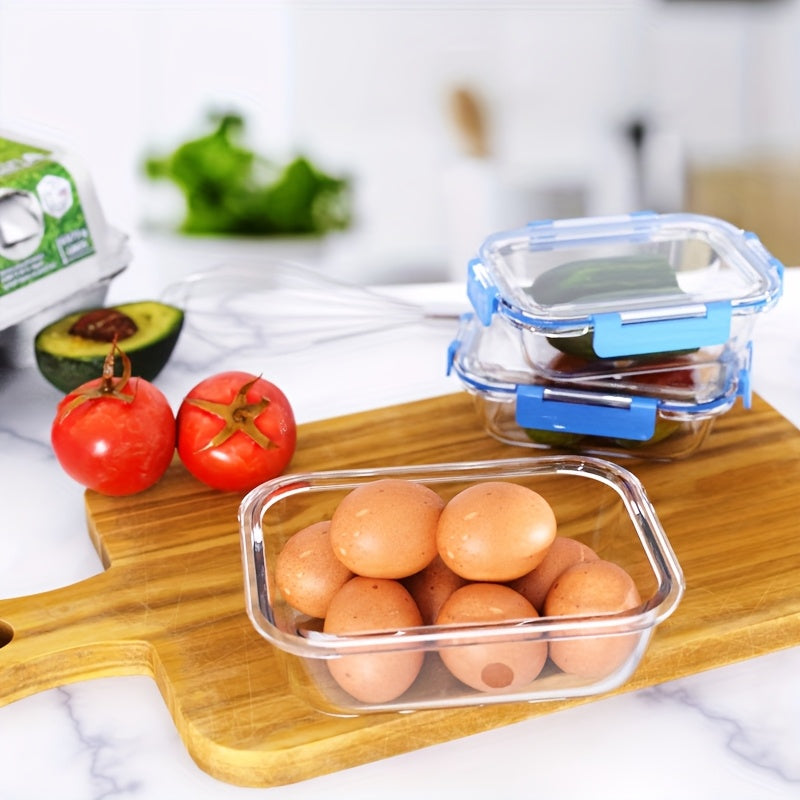 Glass Food Storage Containers 20-Piece Set 10 Containers + 10 Airtight Lids Stackable Meal Prep Containers, Oven Microwave Refrigerator & Dishwasher Safe – Space-Saving Kitchen Organization