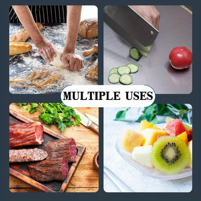 Stainless Steel Cutting Board 304 Grade - Rust-Resistant Butcher Block Kitchen Prep Board, Easy to Clean Rolling Work Surface, Modern Sleek Kitchen Tool for Meal Prep