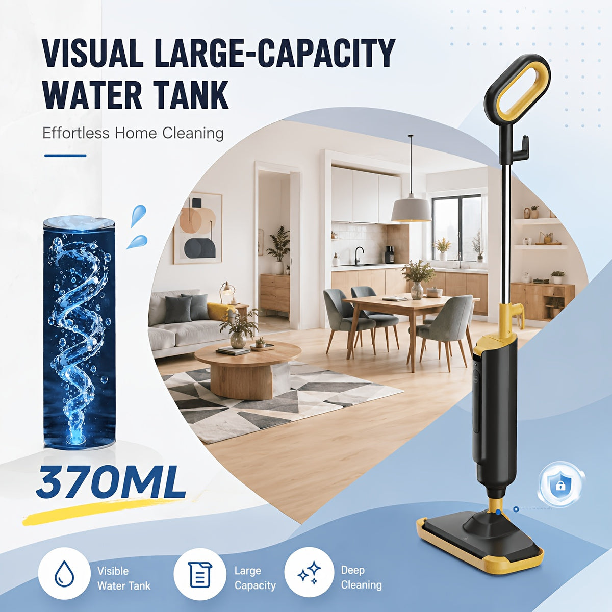 Steam Mop 10-in-1 1300W Detachable Handheld Floor Cleaning Machine – Multi-Surface Steam Cleaner for Hardwood, Tile, Laminate & Carpet, 16Ft Cord, 2 Washable Pads, Upright & Handheld 2-in-1