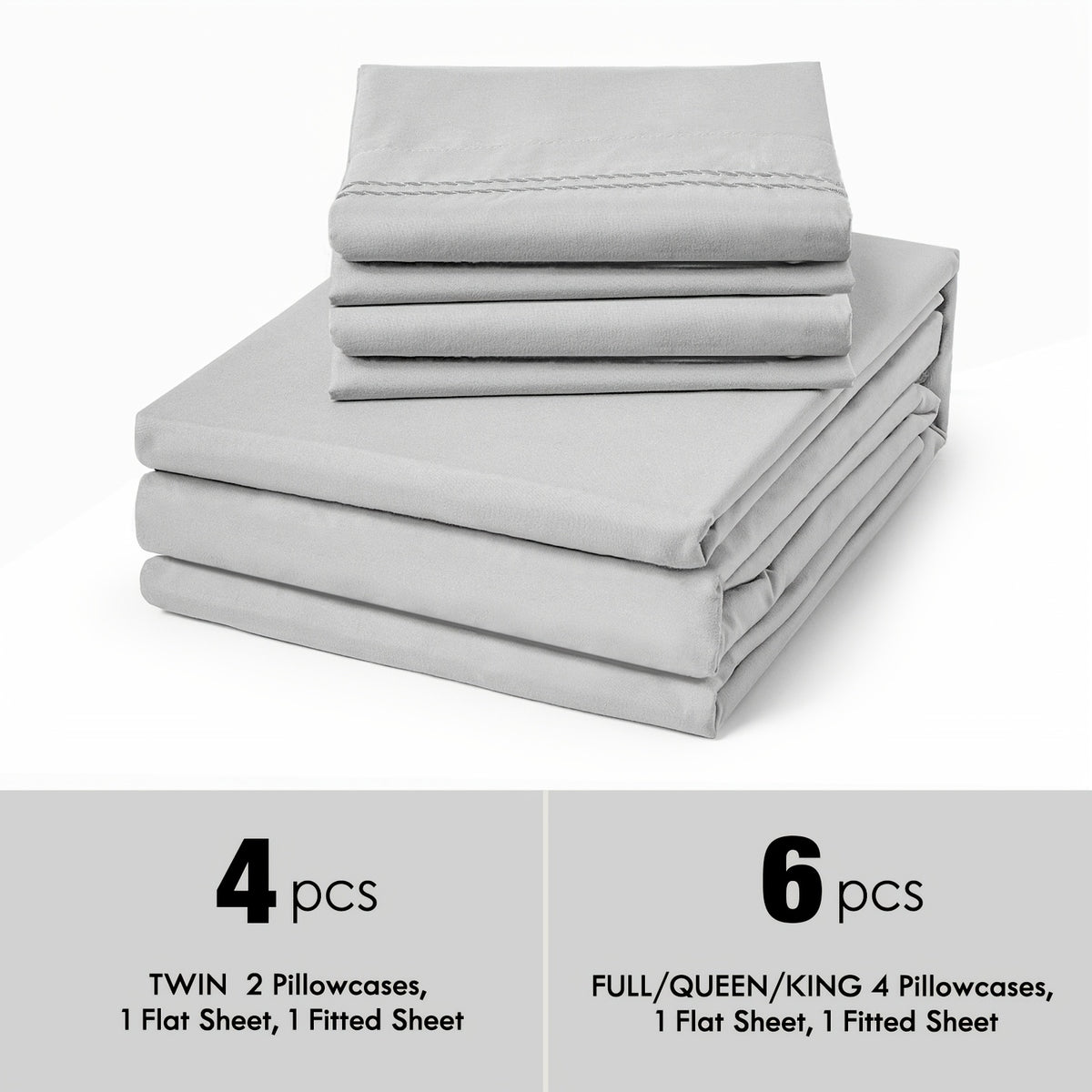 Fitted Sheet Deep Pocket Microfiber - Soft Breathable Cooling Bed Sheet Twin Full Queen King, Wrinkle & Fade Resistant, 14 Colors Available for Bedroom Dorm Guest Room