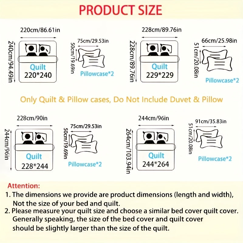 Quilt Set 3 Piece Soft Lightweight Bedding Set with 2 Pillowcases, Thin Comforter Set for Bedroom Guest Room Full Queen King, 10 Colors Washable Bed Quilt Cover Set