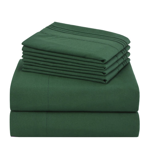 Microfiber Bed Sheets Set 6 Piece Hotel Grade 18" Deep Pocket, Breathable Soft Bedding Twin Full Queen King, 100 GSM All-Season Comfort, Machine Washable Fitted Sheet Flat Sheet Pillowcases, 12 Colors