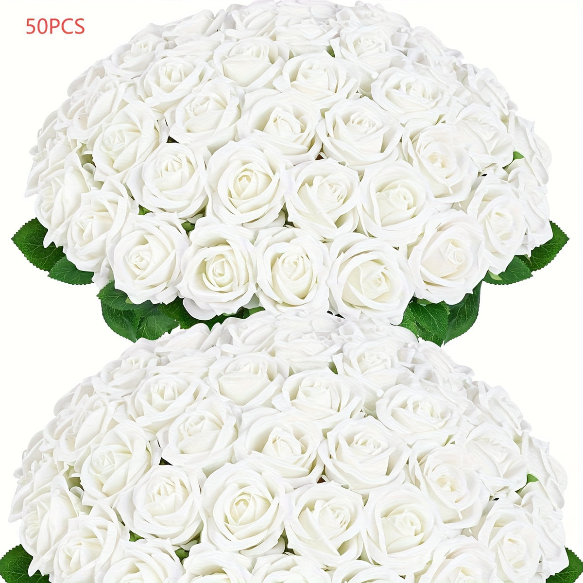 Artificial Roses Bulk with Long Stems Real Touch Velvet Fake Rose Flowers for Wedding Centerpieces, Bridal Bouquet, Valentine's Day, Mother's Day & Home Decor – 50 or 100 Pcs (Red, White, Pink, Black, Blue)