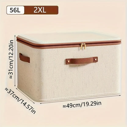 Foldable Storage Bins with Lids 2 Pack Large Capacity Collapsible Organizer for Clothes, Blankets, Books, Toys & Under-Bed Storage – Space Saving Home Storage Solution