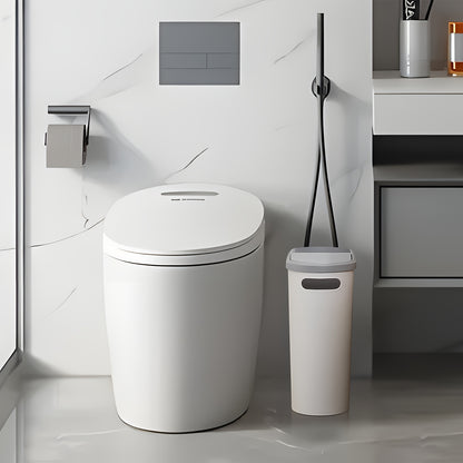Small Bathroom Trash Can Plastic Wastebasket with Built-In Handles – Compact Rustproof Space-Saving Bin for Bathroom Laundry Office 1 or 2 Pack