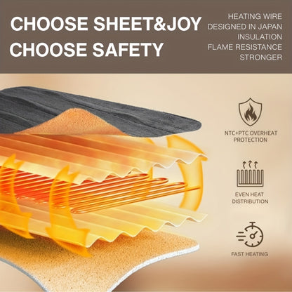 Heated Blanket Electric Flannel with 8 Heat Settings & 10-Hour Auto Off Timer, PTC NTC Dual Overheat Protection, Machine Washable Electric Blanket Throw Twin Full Queen King for Bed Couch Sofa