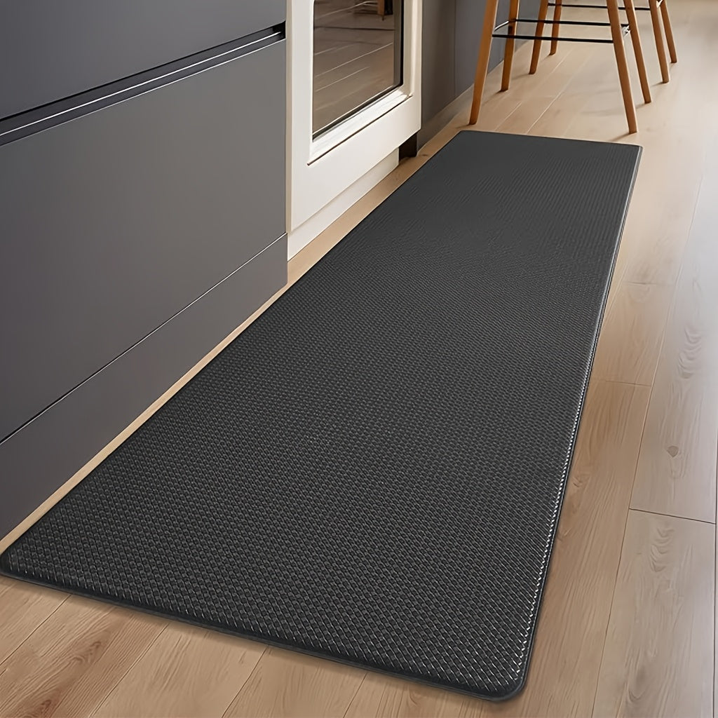 Cushioned Kitchen Mat Set of 2 Non-Slip Anti-Fatigue Rug – Heavy Duty PVC Ergonomic Comfort Foam Floor Mat for Kitchen, Sink, Office & Laundry Room, Black