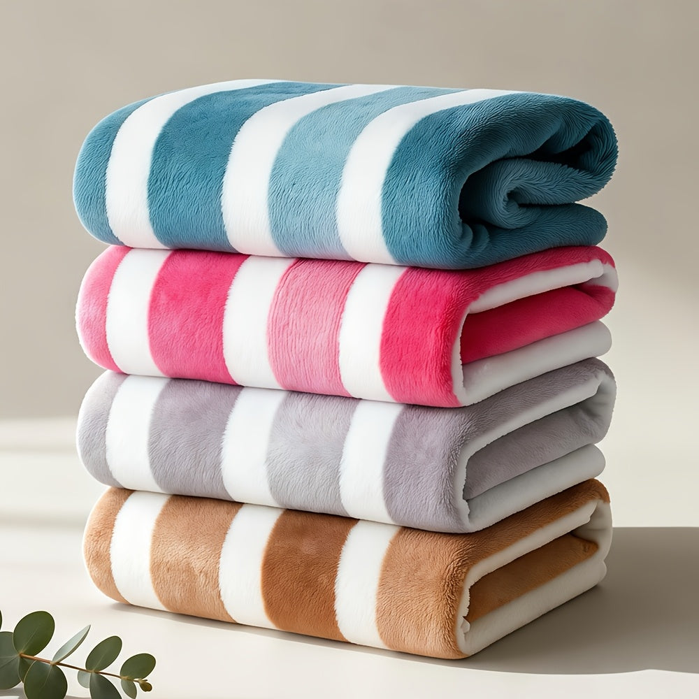 Microfiber Bath Towel Set 1/4 Pack 27x55 Inch, Ultra-Soft Highly Absorbent Quick-Drying No Hair Loss Striped Towels for Adults, Beach Spa Gym Home Bathroom Essentials, Slate Gray Berry Red Pine Green