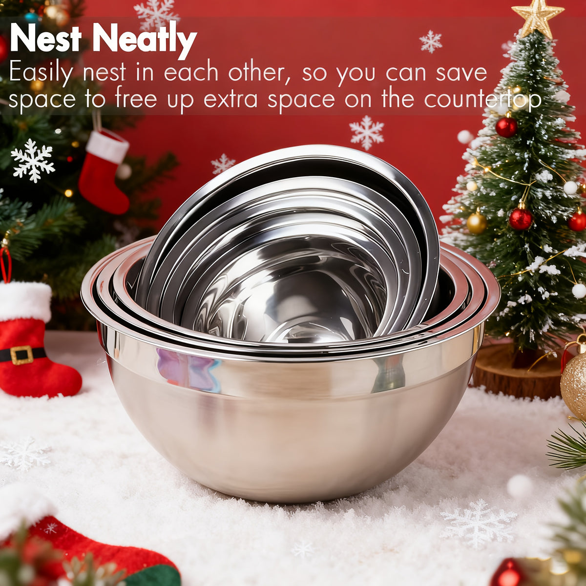 Stainless Steel Mixing Bowls Set with Airtight Lids 30 Piece, 7 Nesting Bowls with Lids and Grater Attachments 23 Kitchen Tools, Dishwasher Safe Mixing Bowl Set for Baking Cooking Serving