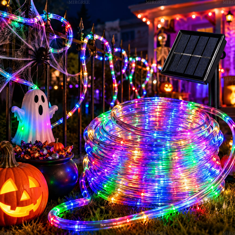 LED Rope Lights Outdoor 23FT 72FT 105FT – Flexible Tube String Lights for Halloween Decorations, Yard, Porch, Garden & Party, Neon Blue, Pure White, RGB, Amber, 50/200/300 LEDs