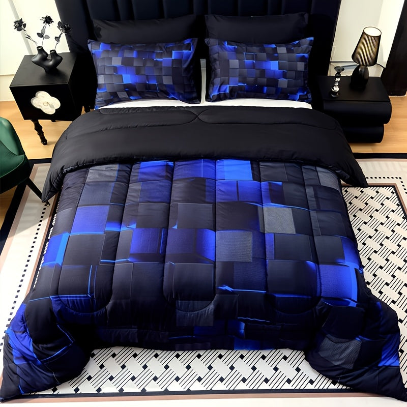 Quilt Comforter Set with Pillowcases Twin Queen King - Soft Breathable Diamond Pattern Lightweight Bed Quilt 2/3 Piece, 20 Colors Blue Purple Green Red Black Orange Brown