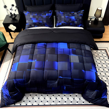 Quilt Comforter Set with Pillowcases Twin Queen King - Soft Breathable Diamond Pattern Lightweight Bed Quilt 2/3 Piece, 20 Colors Blue Purple Green Red Black Orange Brown
