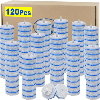 Disposable Toilet Wand Refills 58 or 120 Pack, Toilet Brush Replacement Heads with Upgraded Fiber Bristles, Compatible with Clorox ToiletWand System, Deep Clean Toilet Bowl, Bathtub & Sink