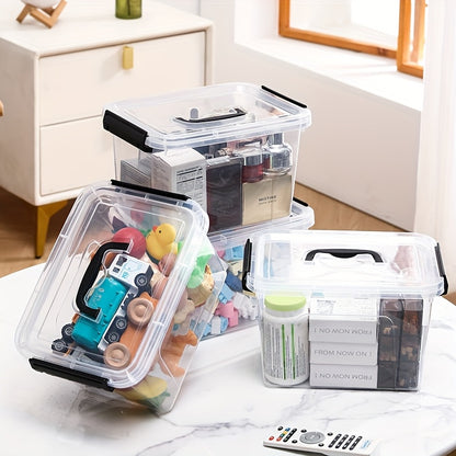 Stackable Clear Storage Bins with Lids & Latch – 6-Pack 5.5L Plastic Containers with Handle for Pantry, Closet, Garage & Home Organization, BPA-Free Transparent Organizer Boxes
