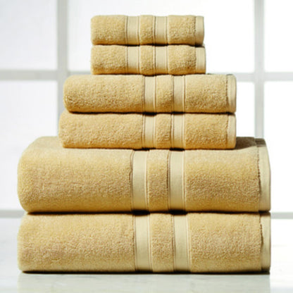 Egyptian Cotton Towel Set 6 Piece – 650 GSM Luxury Bath Towels with Zero Twist Loops, Ultra Soft & Highly Absorbent, Includes 2 Bath Towels, 2 Hand Towels & 2 Washcloths for Bathroom Spa Experience