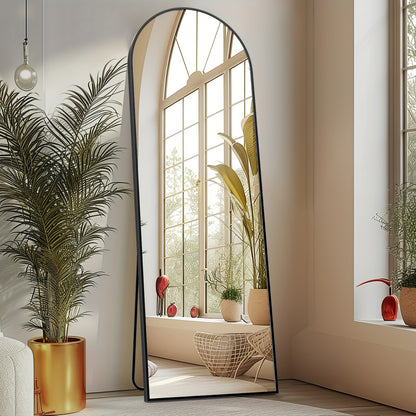 Arched Full Length Mirror | Full Body Standing, Leaning & Wall-Mounted Mirror | Modern Tall Floor Mirror for Living Room, Bedroom & Dressing Room