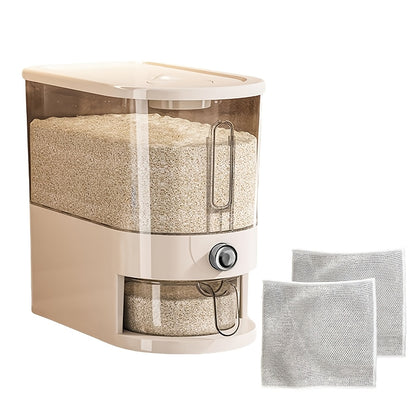 Rice Storage Container Airtight with Measuring Cup – 11 lbs & 22 lbs Sealed Grain Bucket, Insect & Moisture Proof, Food Grade PET, Flip-Top Lid, Flour & Dry Food Organizer for Kitchen