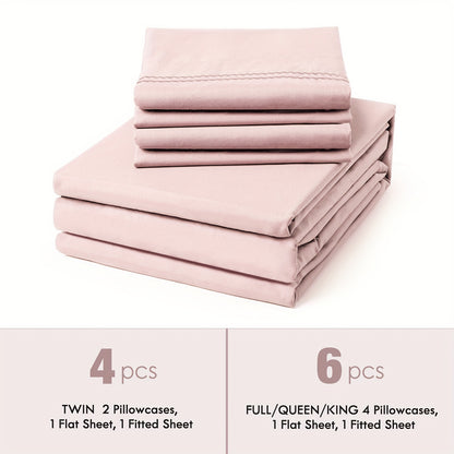 Fitted Sheet Deep Pocket Microfiber - Soft Breathable Cooling Bed Sheet Twin Full Queen King, Wrinkle & Fade Resistant, 14 Colors Available for Bedroom Dorm Guest Room