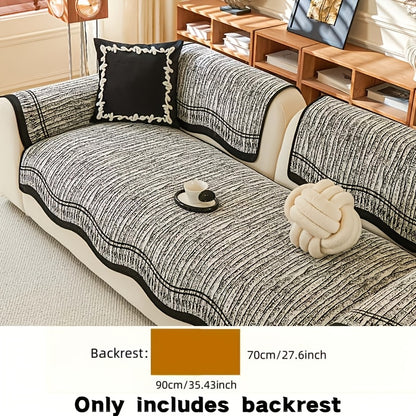 Chenille Sofa Cover Cushion 2 3 4 Seater Non-Slip Anti-Scratch Couch Protector, Premium Minimalist Sofa Slipcover All Season Universal Fit for Living Room Bedroom, Black Grey Beige Coffee