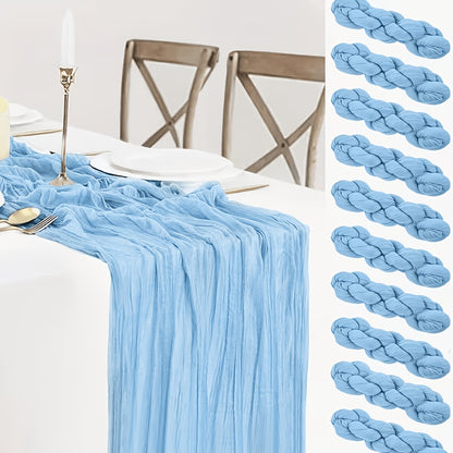 Cheesecloth Table Runner 21.7x120 Inch Sheer Gauze Boho Table Decor for Wedding Reception Bridal Shower Birthday Party Graduation Outdoor Events – Rustic Rectangular Runner in 15 Colors