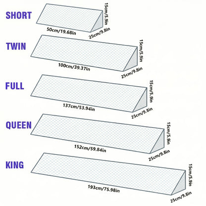 Bed Gap Filler Mattress Wedge Pillow for Headboard - Close 0-7" Gap Between Mattress and Wall, Bed Wedge Backrest Support Pillow Twin Full Queen King 8 Colors