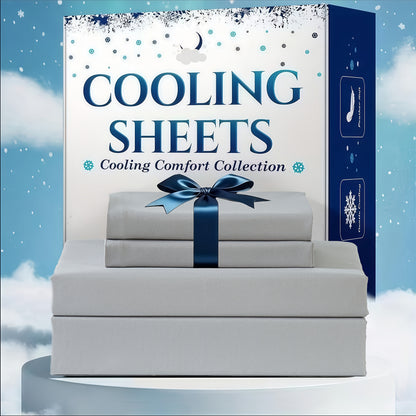 Cooling Bed Sheet Set 3 or 4 Piece Deep Pocket Fitted Sheet Flat Sheet Pillowcase Hotel Luxury Soft Wrinkle Free Twin Full Queen King Size 22 Colors