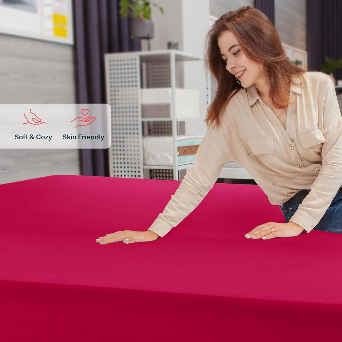 Fitted Sheet Brushed Microfiber Deep Pocket – Cooling Ultra Soft Silky Bed Sheet, Shrink & Fade Resistant, Fits Mattress Up to 16", Twin Twin XL Full Queen King Cal King, 8 Colors