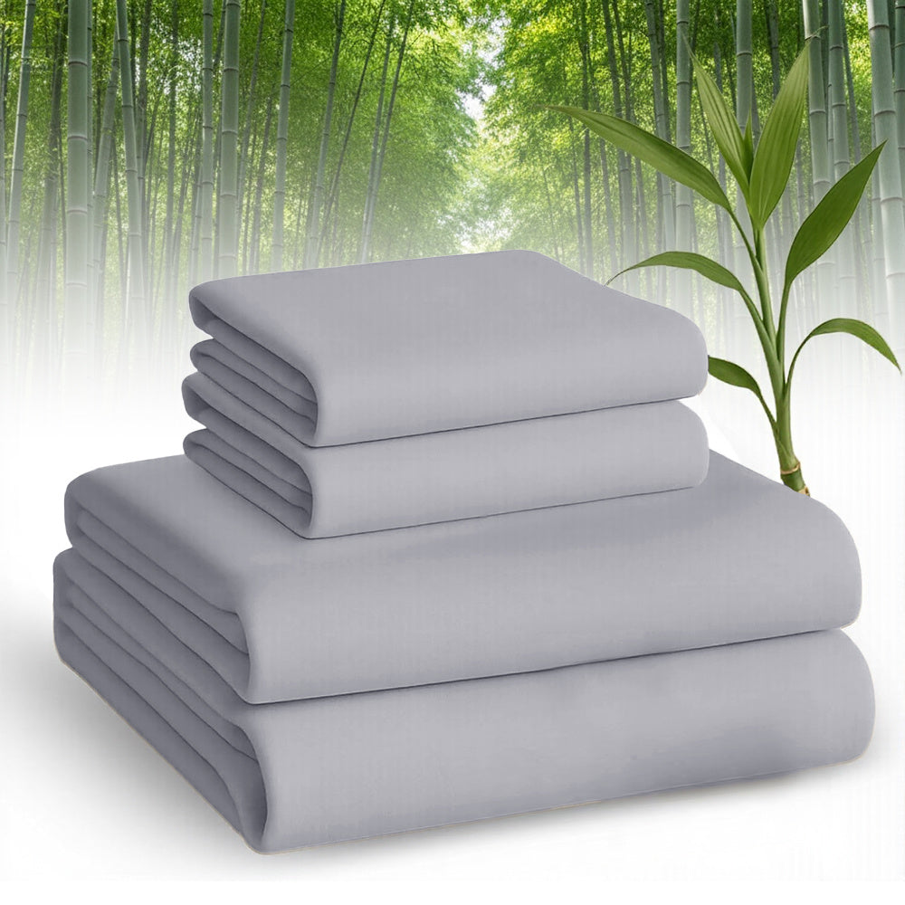 Bamboo Bed Sheet Set Twin Full Queen King - 2000TC Cooling Sheets Ultra Soft Deep Pocket Fits 16 Inch, All Season Comfort for Hot Sleepers with 2 Pillowcases, Multiple Colors