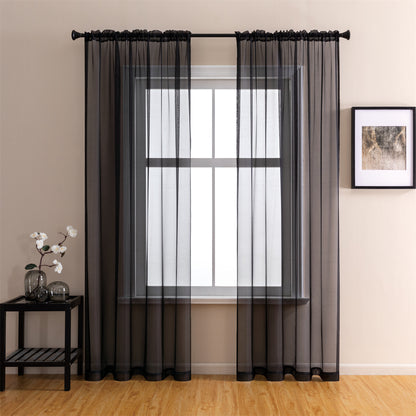 Sheer Curtains 2 Panels Rod Pocket Light Filtering Privacy Window Drapes for Living Room Bedroom Modern Home Decor 52x63 52x84 52x96 39x78 Inch