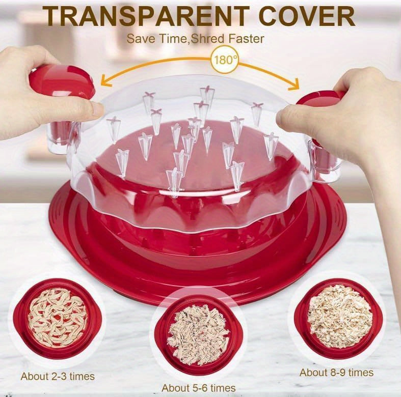Meat Shredder Claws Manual Pulled Pork Tool with Transparent Safety Cover & Ergonomic Dual Handles for BBQ Chicken Beef Pork – BPA-Free Easy Clean Kitchen Gadget