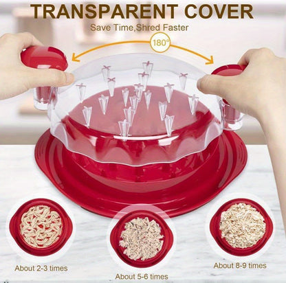 Meat Shredder Claws Manual Pulled Pork Tool with Transparent Safety Cover & Ergonomic Dual Handles for BBQ Chicken Beef Pork – BPA-Free Easy Clean Kitchen Gadget