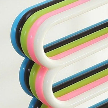 Pants Hangers 5 Pack 5-Layer Non-Slip Space Saving Closet Organizer Hanger Rack for Clothes Pants Jeans Scarves Ties Wardrobe Laundry Room 4 Colors