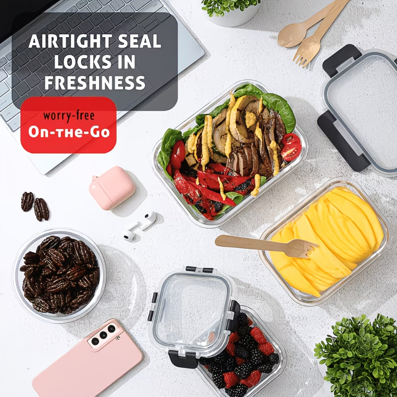 Glass Food Storage Containers with Lids 34 Piece Set Airtight Leak-Proof Meal Prep Containers Microwave Oven Dishwasher Freezer Safe for Kitchen Pantry Lunch Box