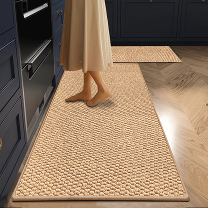 Kitchen Runner Mat Washable Swordfish Pineapple Design 1300GSM Thick Non-Slip Rug for Hallway, Laundry Room, Bathroom & Entrance – Beige Coastal Tropical Home Decor