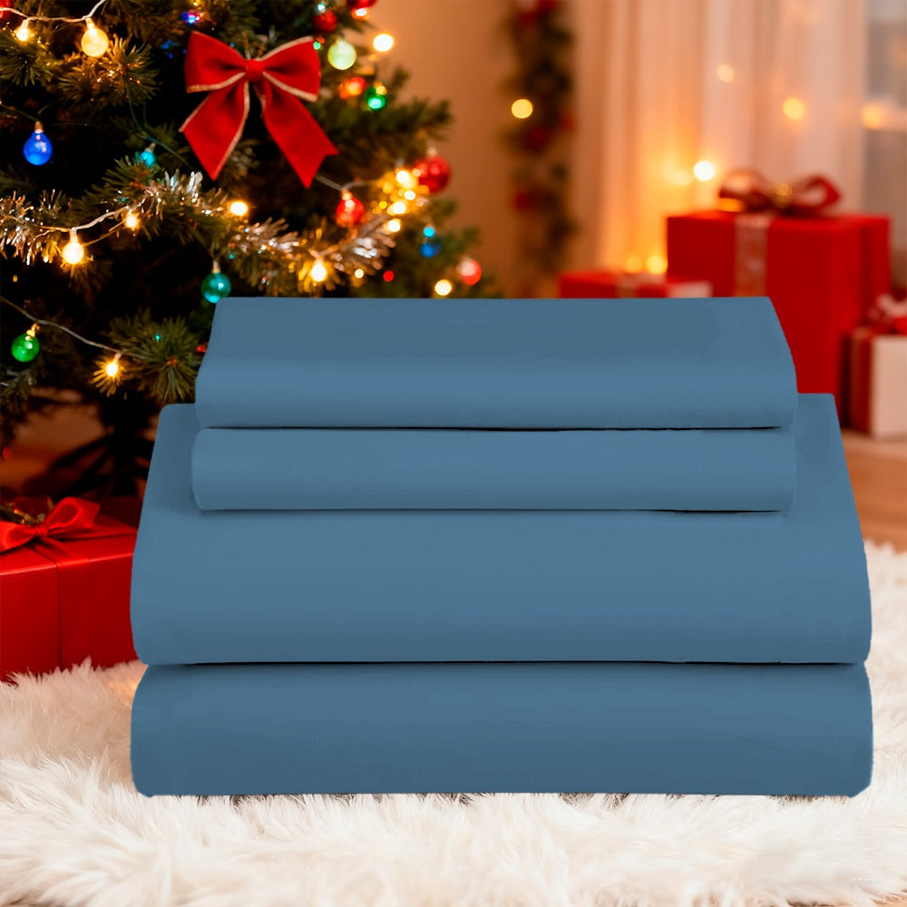 Bed Sheets Set Extra Deep Pocket 500 Thread Count, 3/4 Piece 18 Inch Deep Pocket Fitted Sheet Soft Brushed Microfiber Hotel Luxury Bedding, Wrinkle Free Breathable Bed Sheet Twin Full Queen King