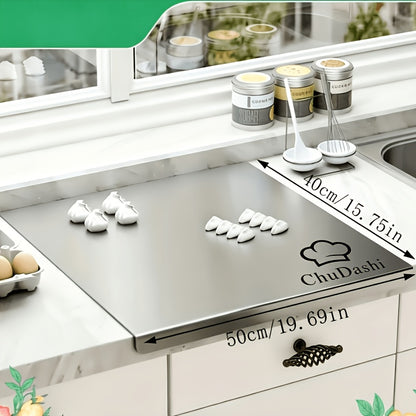 304 Stainless Steel Cutting Board Kitchen Meat Chopping Board, Hygienic Non-Porous Knife Board for Meat, Fish & Vegetables, Easy-Clean Kitchenware – 5 Sizes Available