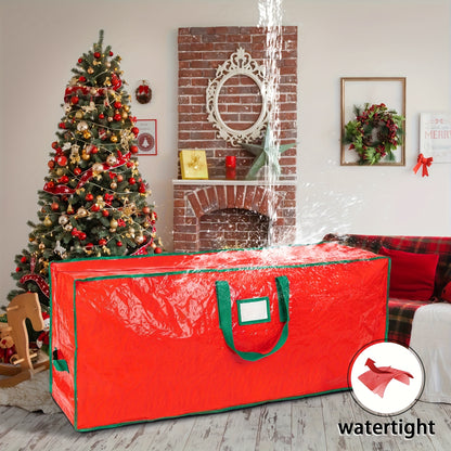 Christmas Tree Storage Bag 7.5ft – Heavy Duty Extra Large Xmas Tree Bag with Reinforced Handles & Dual Zippers, Wide Opening, Red Holiday Tree Storage Organizer
