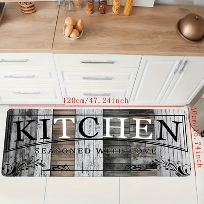 Diatom Mud Kitchen Mat Set of 2 Gray Wood Grain – Anti-Slip Absorbent Machine Washable Runner Rug for Kitchen Bathroom Laundry Room Hallway Entryway Non-Slip Home Decor Floor Carpet