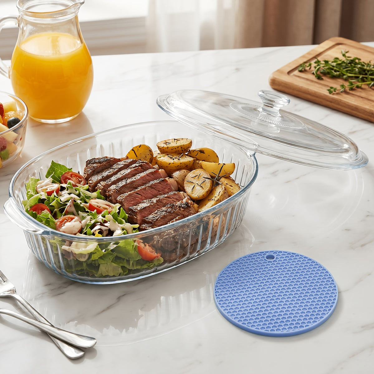 Borosilicate Glass Baking Dish with Lid – Oven Microwave Fridge Safe Oval Casserole Pan, Airtight Cover for Baking Meal Prep Grilled Fish & Serving, Dishwasher Safe Glass Bakeware 62oz / 96oz
