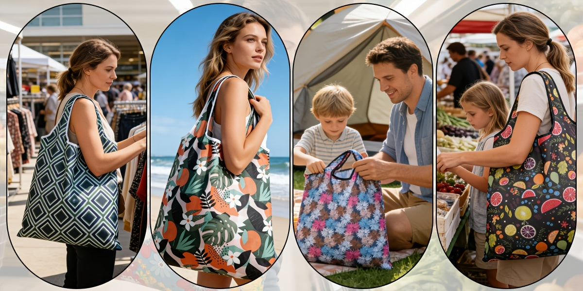 Reusable Grocery Bags Foldable 18/36 Pack Waterproof Nylon Shopping Tote Bags Bulk, Cute Lightweight Foldable Bags for Groceries Produce Shopping Travel, Eco Friendly Reusable Bags