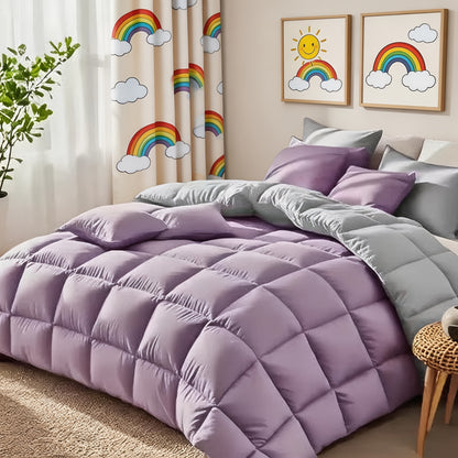 Comforter Sets Queen King Full 7 Piece Bed in a Bag – Soft Satin-Like Fabric, Breathable Quilt Set with Fitted Sheet, Flat Sheet & 4 Pillowcases, Multiple Colors for Bedroom Hotel School